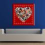 foto su tela colage a forma di cuore con grafiche san valentino